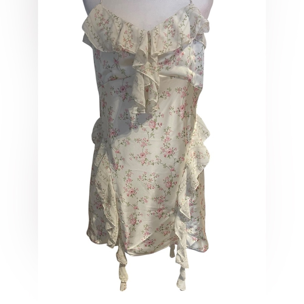 Forever 21 Floral Ruffle Long Top Size XL – Prairie Cottagecore Fairy Style - Picture 2 of 8